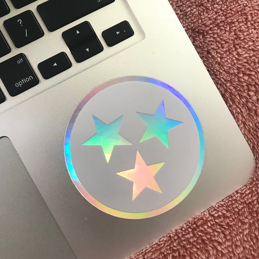 Holographic Tennessee Tri-Star Sticker