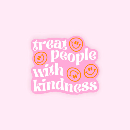 Treat People with Kindness Sticker - Pink