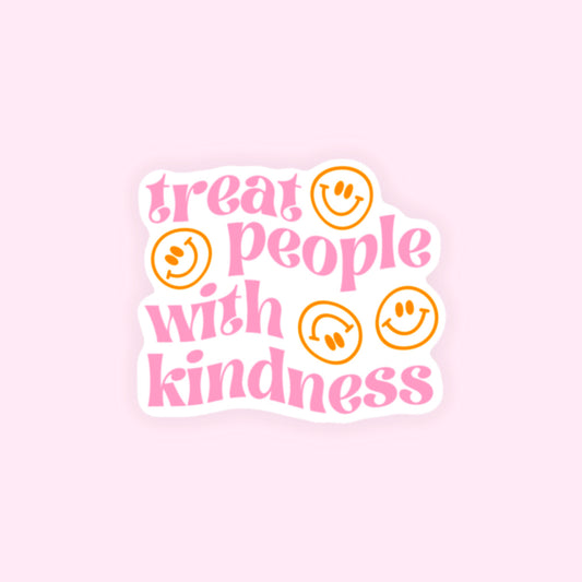 Treat People with Kindness Sticker - White