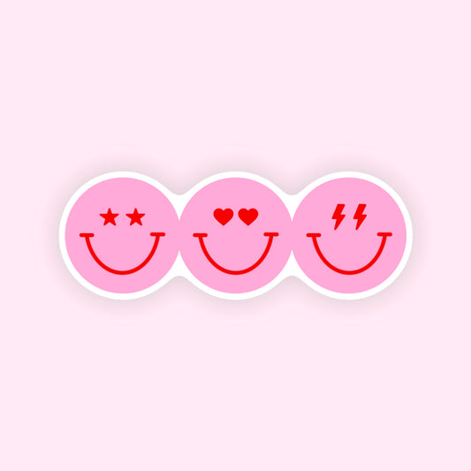 3 Smiley Faces Sticker