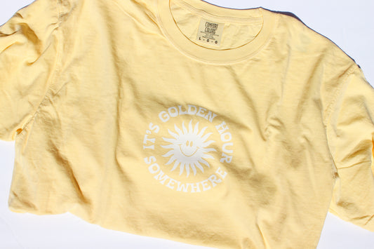It's Golden Hour Somewhere - Butter T-Shirt