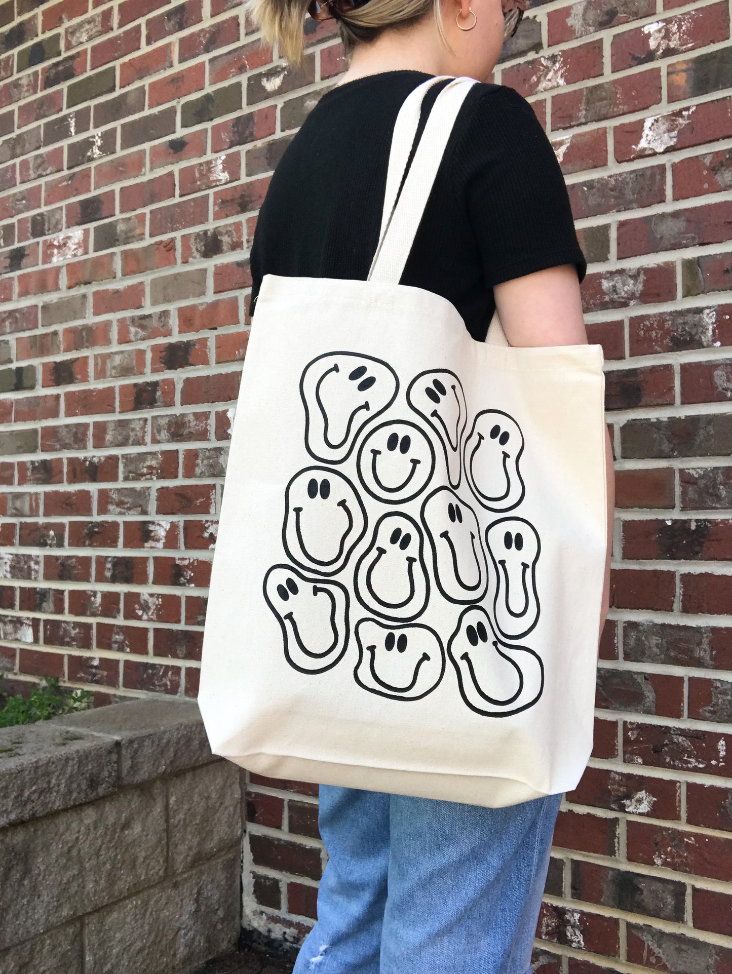 Happy Face Circle Straw Tote Bag – Fashion CITY